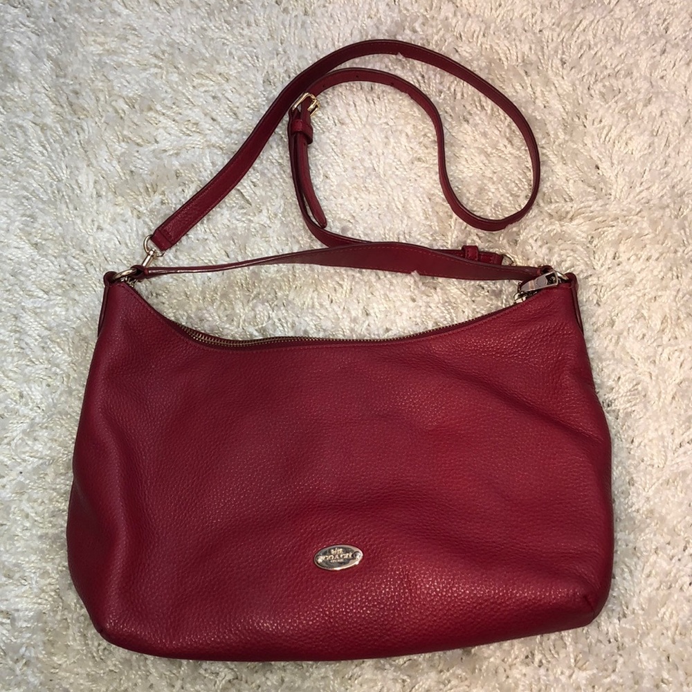 Coach red leather purse